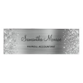 Glittery Silver Foil Namenschild (Vorderseite)