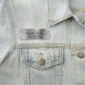 Glittery Silver Foil Namensschild (Beispiel)