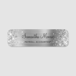 Glittery Silver Foil Namensschild