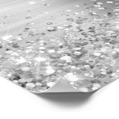 Glittery Silver Foil Quinceañera Willkommen Poster (Ecke)