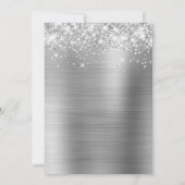 Glittery Silver Foil Save the Date Einladung (Rückseite)