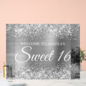Glittery Silver Foil Sweet 16 Acrylschild (Hochzeit)