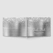 Glittery Silver Foil Wedding Gästebuch (Voll)