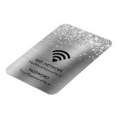 Glittery Silver Foil WiFi-Netzwerk und Kennwort Magnet (Linke Seite)