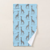 Glittery Silver Giraffe on Dreamy Blue Badhandtuch Set (Handtuch)