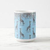 Glittery Silver Giraffe on Dreamy Blue Kaffeetasse (Mittel)