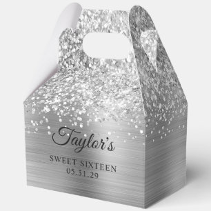 Glittery Silver Glam 16 . Geburtstag Geschenkschachtel