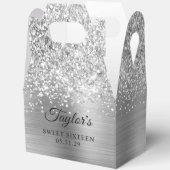 Glittery Silver Glam 16 . Geburtstag Geschenkschachtel (Offen)