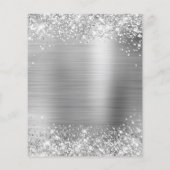 Glittery Silver Glam 50. Geburtstag Einladung Flyer (Hinten)