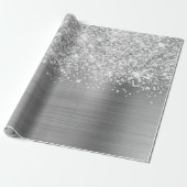 Glittery Silver Glam Geschenkpapier (Ungerollt)