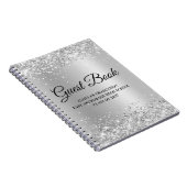 Glittery Silver Glam Gradient Abschluss Notizblock (Rechte Seite)