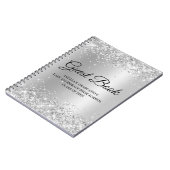 Glittery Silver Glam Gradient Abschluss Notizblock (Linke Seite)