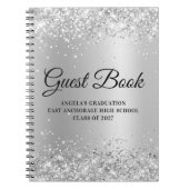 Glittery Silver Glam Gradient Abschluss Notizblock (Vorderseite)