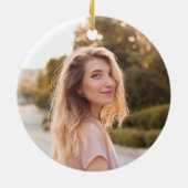 Glittery Silver Glam Name Foto Keramik Ornament (Hinten)