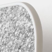 Glittery Silver Glam Name Pickleball Schläger (Linke Seite)