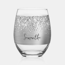 Glittery Silver Glam Name