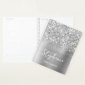Glittery Silver Glam Personalisiert 2024 Planer (Anzeige)