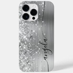 Glittery Silver Glam Signature Case-Mate iPhone 14 Pro Max Hülle