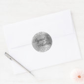 Glittery Silver Glam Unterschrift des Autors Runder Aufkleber (Umschlag)