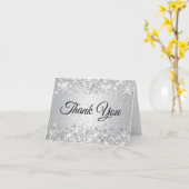 Glittery Silver Gradient Vielen Dank Karte (Gelbe Blume)