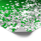 Glittery Silver Green Foil Bridal Shower Welcome Poster (Ecke)