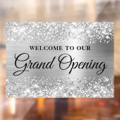 Glittery Silver Herzlich willkommen bei der Grand Fensteraufkleber (Blatt 2)