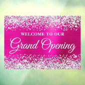 Glittery Silver Hot Pink Grand Opening Willkommen Fensteraufkleber (Blatt 3)