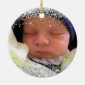 Glittery Silver Mein erstes Weihnachten als Oma Keramik Ornament (Hinten)