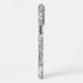 Glittery Silver Metallic Girly Signature iPhone Hülle (Rechte Seite)