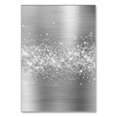 Glittery Silver Name Platzkarten Tischnummer (Rückseite)