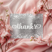 Glittery Silver Niedlich Hearts Sweet 16 Danke Postkarte