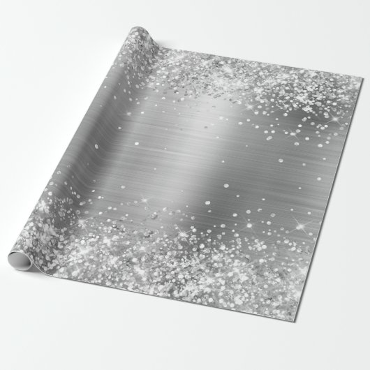 Glittery Silver Ombre Foil Geschenkpapier (Ungerollt)