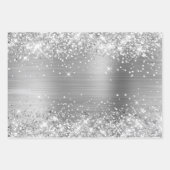 Glittery Silver Ombre Foil Geschenkpapier Set (Vorderseite 3)
