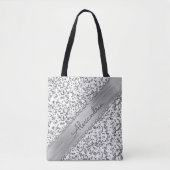 Glittery Silver Personalisiert Marmor Tasche (Vorderseite)