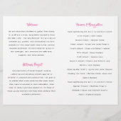 Glittery Silver & Pink Bat Mitzvah Faltprogramm Flyer (Hinten)