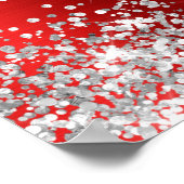 Glittery Silver Red Foil Bridal Shower Welcome Poster (Ecke)