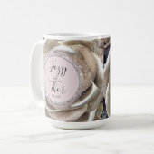 Glittery Silver Rose Petals Personalisiert Kaffeetasse (Vorderseite Links)