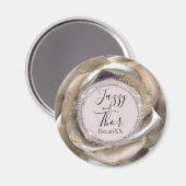Glittery Silver Rose Petals Personalisiert Magnet (Vorderseite/Rückseite)