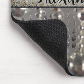 Glittery Silver Streichperlen Personalisiert Mousepad (Ecke)