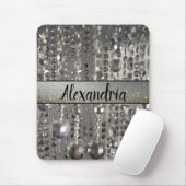 Glittery Silver Streichperlen Personalisiert Mousepad (Mit Mouse)