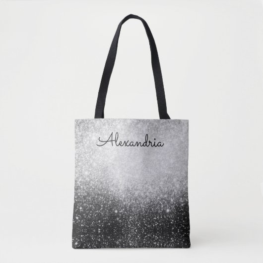 Glittery Silver und Black Tasche (Vorderseite)
