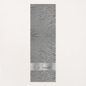 Glittery Silver Zebra Print on Grau Personalisiert Yogamatte (Vorderseite)