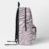 Glittery Silver Zebra Print on Pink Personalisiert Bedruckter Rucksack (Links)