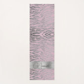 Glittery Silver Zebra Print on Pink Personalisiert Yogamatte (Vorderseite)