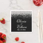 Glittery Sliver auf Mitternachtschwarz Serviette (Beispiel)
