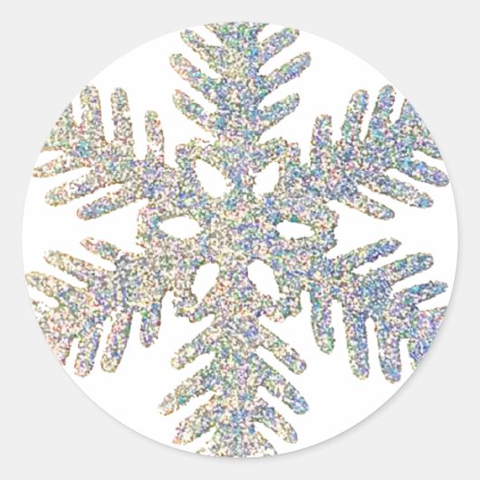 Glittery Snowflake Runder Aufkleber (Vorderseite)