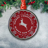 Glittery Snowflake Silver Rentier Silbernes Ornament