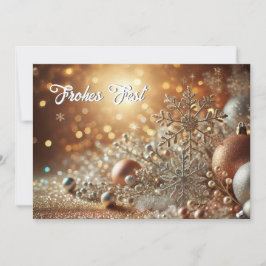 Glittery Snowflake with Elegant Background Feiertagskarte