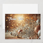 Glittery Snowflake with Elegant Background Feiertagskarte (Vorne/Hinten)
