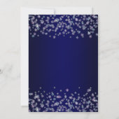 Glittery Snowflakes Navy Ombre Christmas Party Einladung (Rückseite)